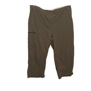 L.L.Bean Womens 18W Lightweight Brown Hiking Pants With Zip Pockets